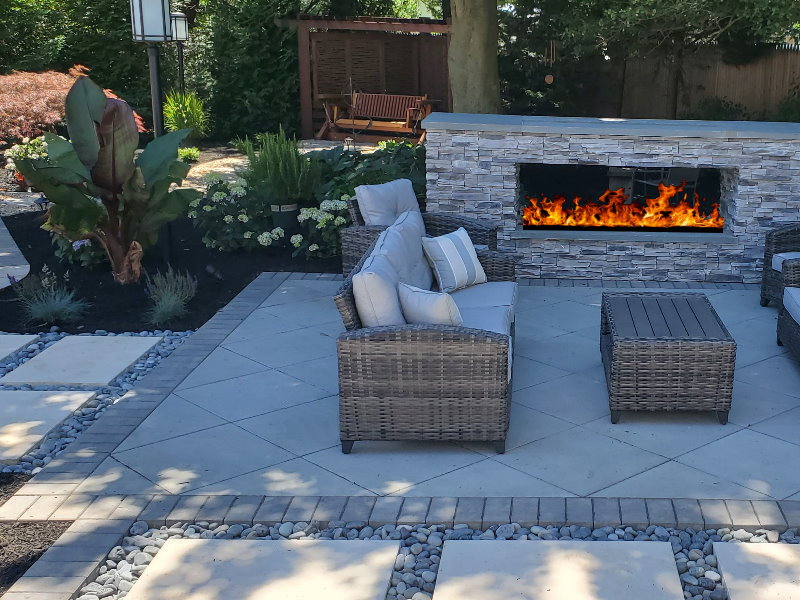 custom outdoor gas fireplace